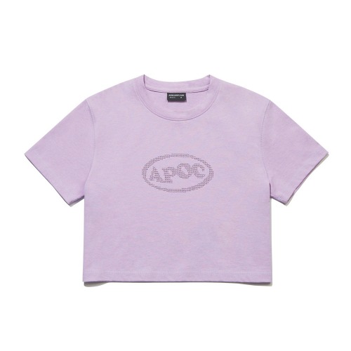 Oval Logo Crop Half T-Shirts_Violet