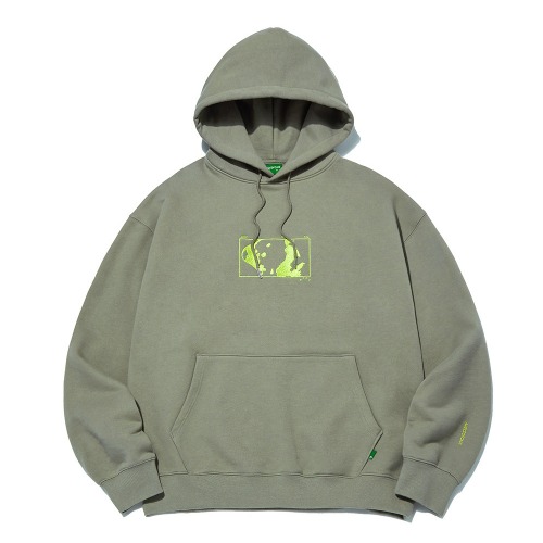 Square Graphic Hoodie_Moss Green