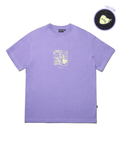 Glow Hope-ear Half T-Shirts_Purple