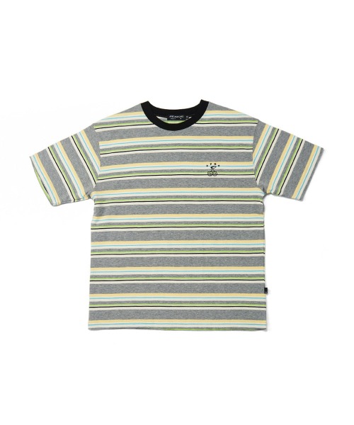 Cherry Bear Stripe T-shirts_Gray