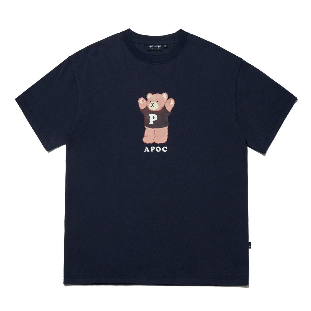 Signature Bear Half T-Shirts_Navy