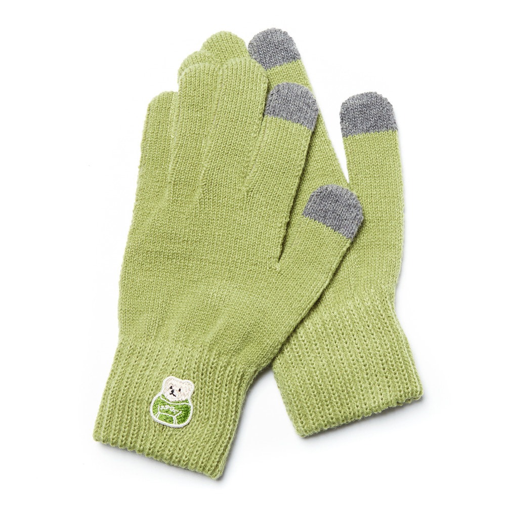 Bear Patch Gloves_Greenery